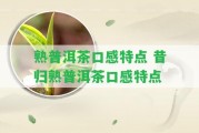 熟普洱茶口感特點(diǎn) 昔歸熟普洱茶口感特點(diǎn)