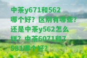 中茶y671和562哪個(gè)好？區(qū)別有哪些？還是中茶y562怎么樣？中茶6071和7581哪個(gè)好？