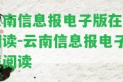 云南信息報電子版在線閱讀-云南信息報電子報閱讀