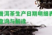 普洱茶生產(chǎn)日期明細表查詢(xún)與解讀