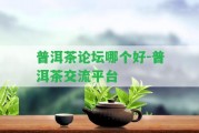 普洱茶論壇哪個(gè)好-普洱茶交流平臺(tái)