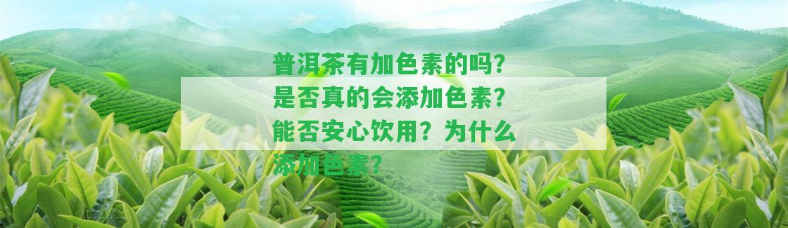 普洱茶有加色素的嗎？是不是真的會添加色素？能否安心飲用？為什么添加色素？