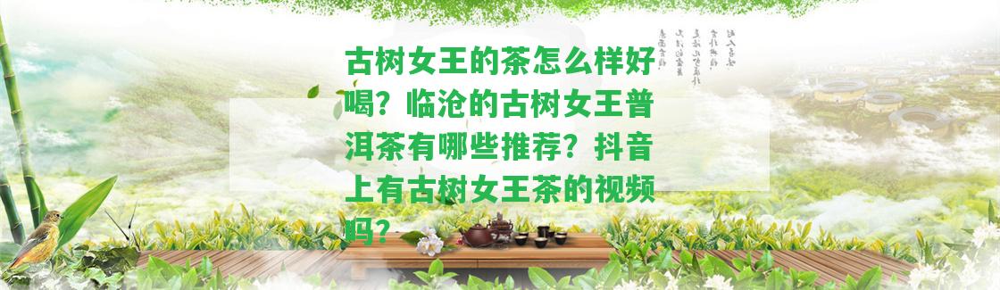 古樹女王的茶怎么樣好喝？臨滄的古樹女王普洱茶有哪些推薦？抖音上有古樹女王茶的視頻嗎？