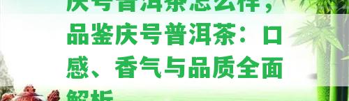 慶號(hào)普洱茶怎么樣，品鑒慶號(hào)普洱茶：口感、香氣與品質(zhì)全面解析