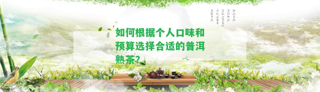 如何根據個(gè)人口味和預算選擇合適的普洱熟茶？