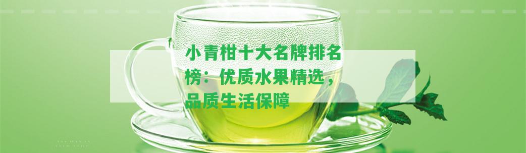 小青柑十大名牌排名榜：優(yōu)質(zhì)水果精選，品質(zhì)生活保障